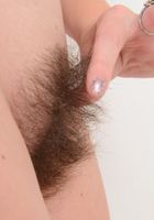 ATK Natural & Hairy: Cali Hayes (Cali Hayes squatting and spreading.)