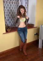 ATK Petites: Jada (Jada pulling her tight jeans off and spreading her hairy pussy.)