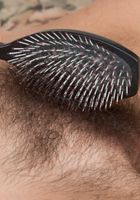 ATK Natural & Hairy: Katie Zucchini (Katie brushing her big bush.)