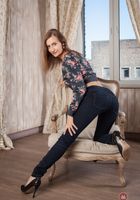 Melody peels off her tight ass jeans., Melody (mel110) ATK Natural & Hairy: Melody (Melody peels off her tight ass jeans.)