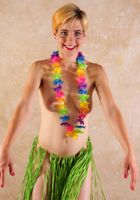 ATK Natural & Hairy: Milo Chase (Hairy babe Milo teases in her Hawaiian costume)