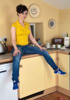 ATK Natural & Hairy: Nikita (In the kitchen, spreading hairy snatch.)