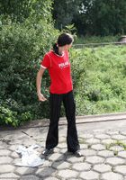 ATK Archives: Petra (Sexy brunette babe Petra strips and walks around town nude)